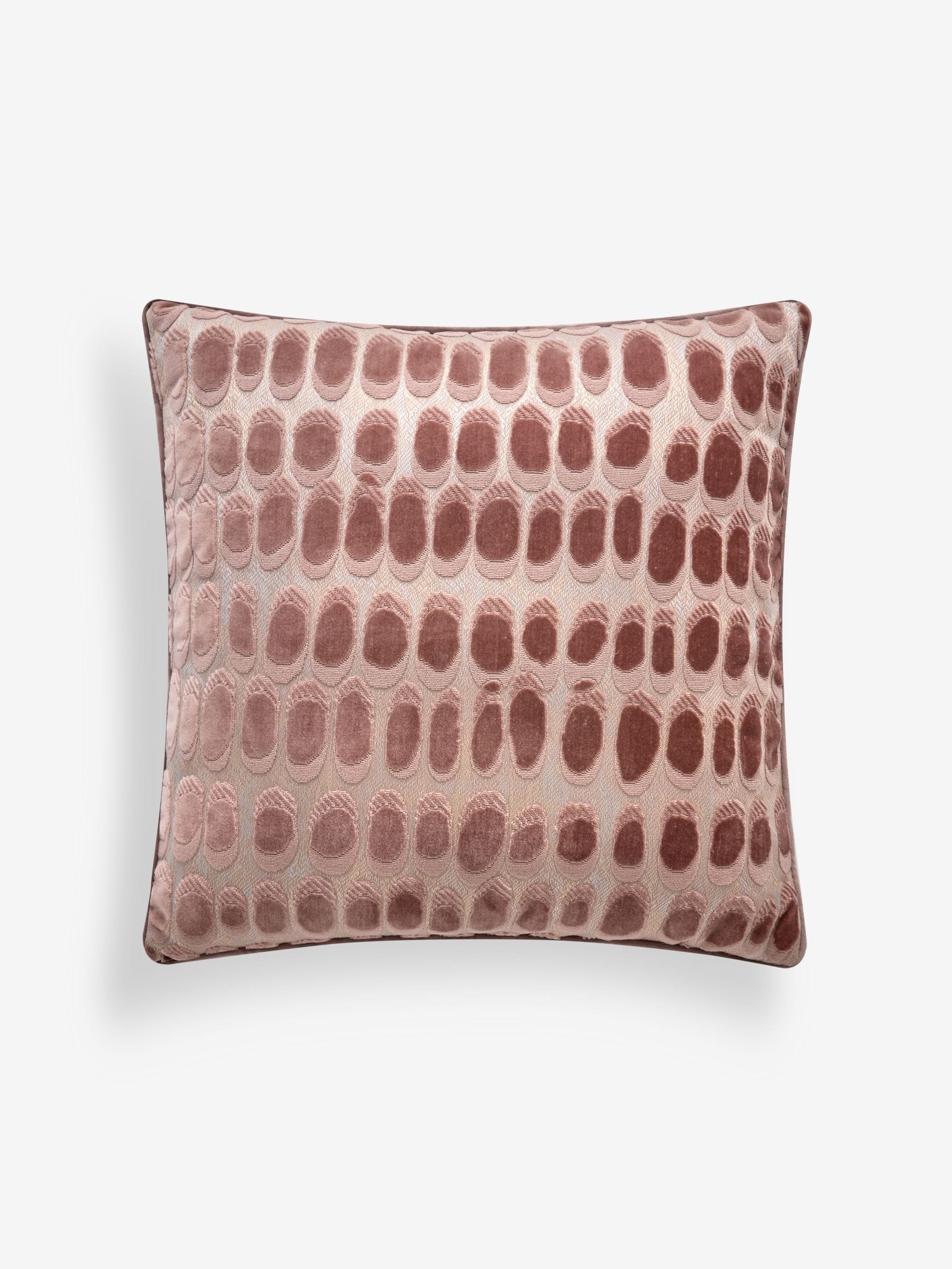 Rebel Spot blush pink velvet cushion 50x50cm - British product