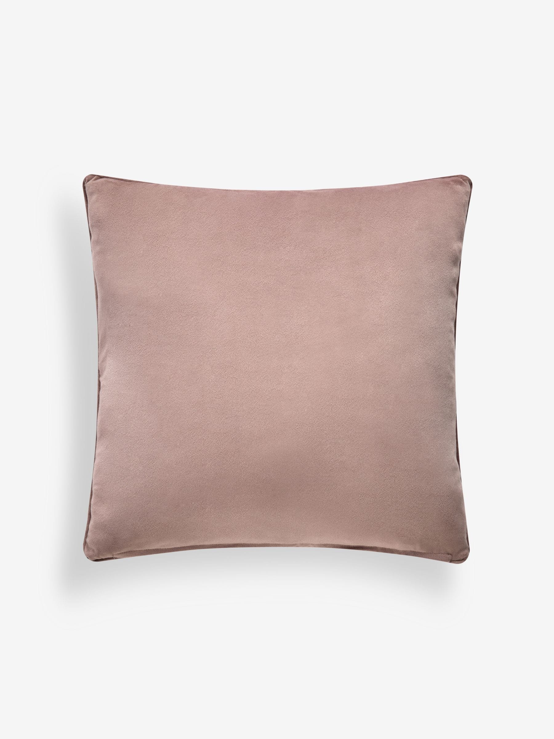 Rebel Spot blush pink velvet cushion 50x50cm - British product