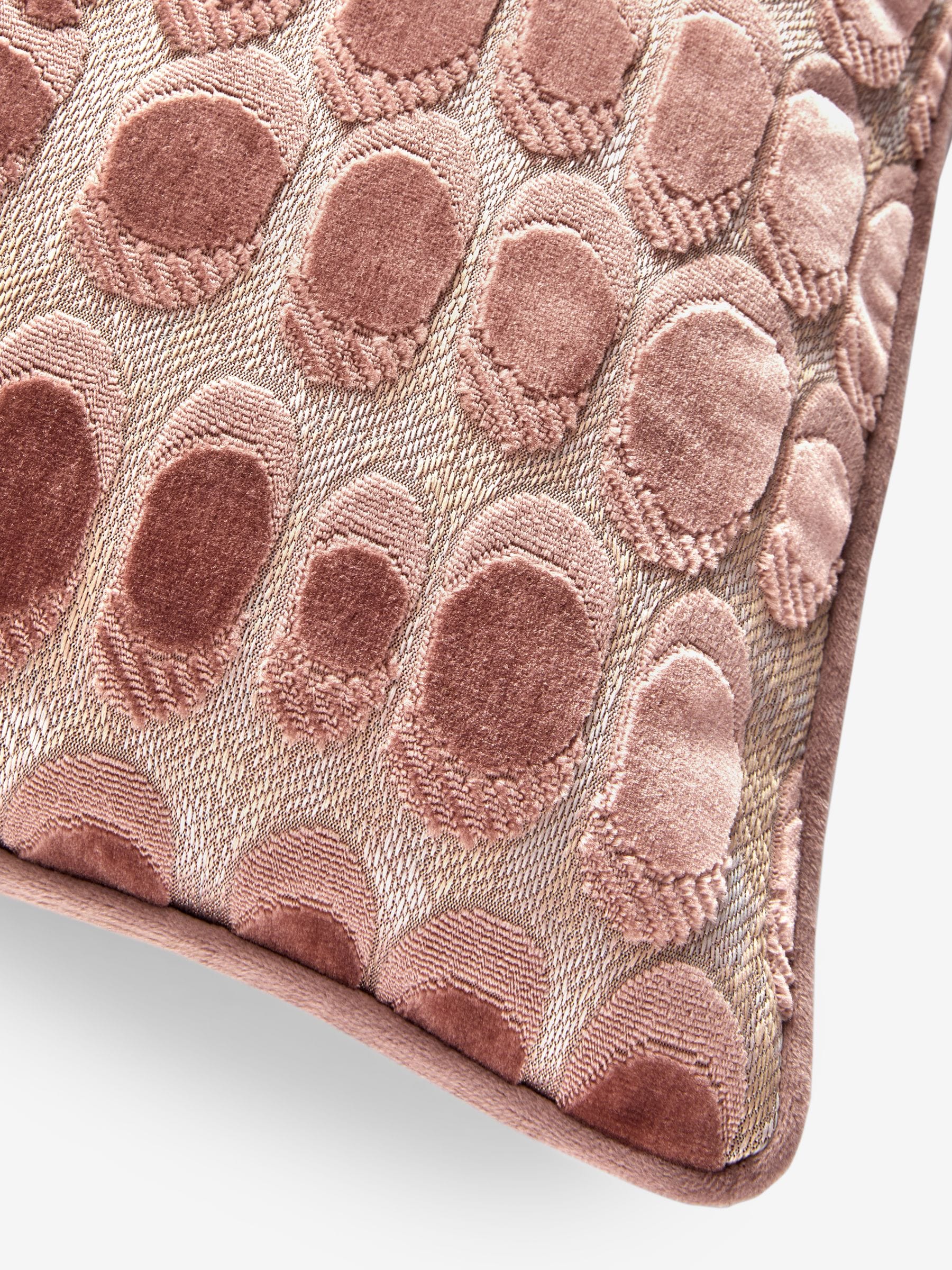 Rebel Spot blush pink velvet cushion 50x50cm - British product