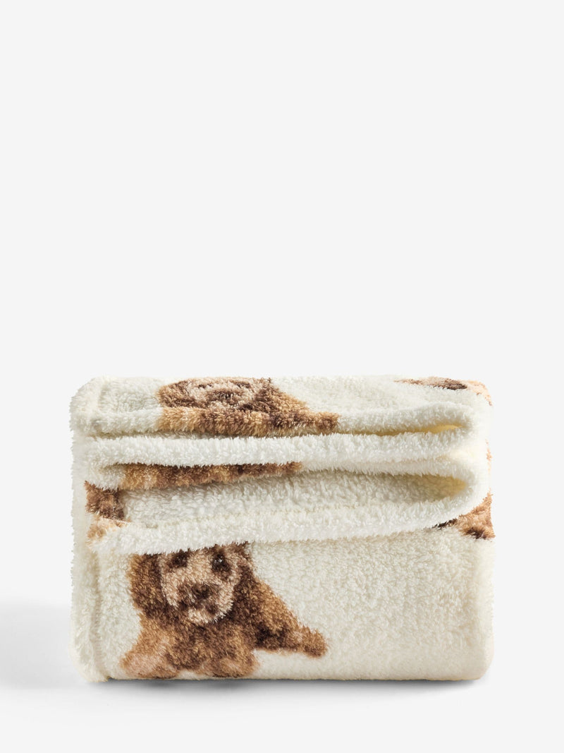 Fleece throw Charlie the Cockapoo natural design (British brand)