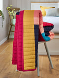 Multi quilted stripe bedspread, imported from the UK