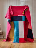 Multi quilted stripe bedspread, imported from the UK