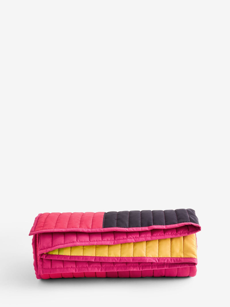 Multi quilted stripe bedspread, imported from the UK