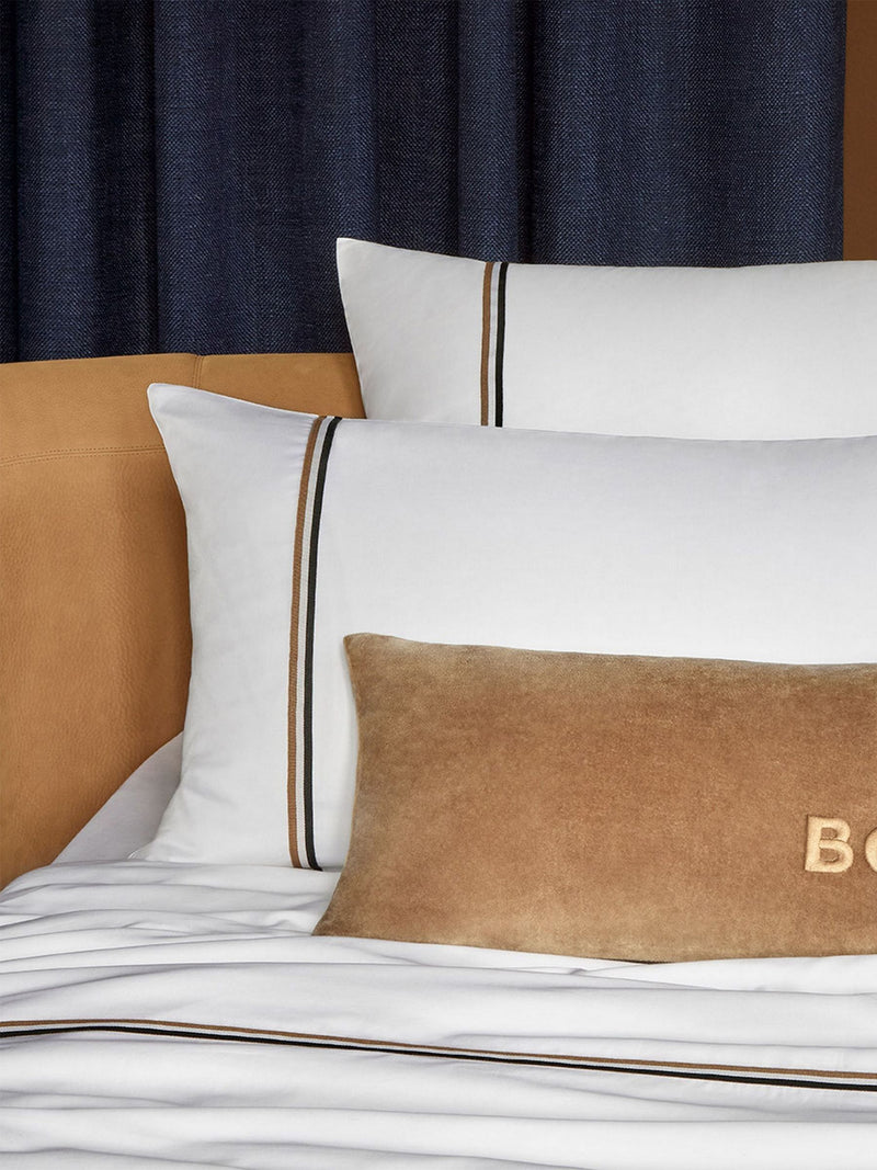 BOSS Multicolour Duvet Cover pure white cotton sateen - British product