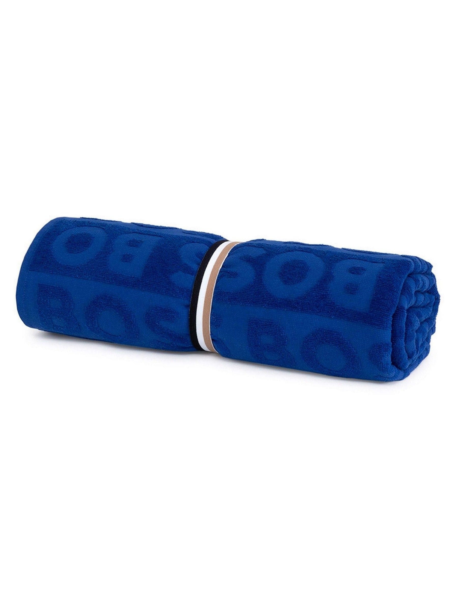 BOSS blue font beach towel 90x150cm, UK version