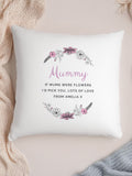 PMC personalised wild flowers cushion 40x40cm white (British brand)