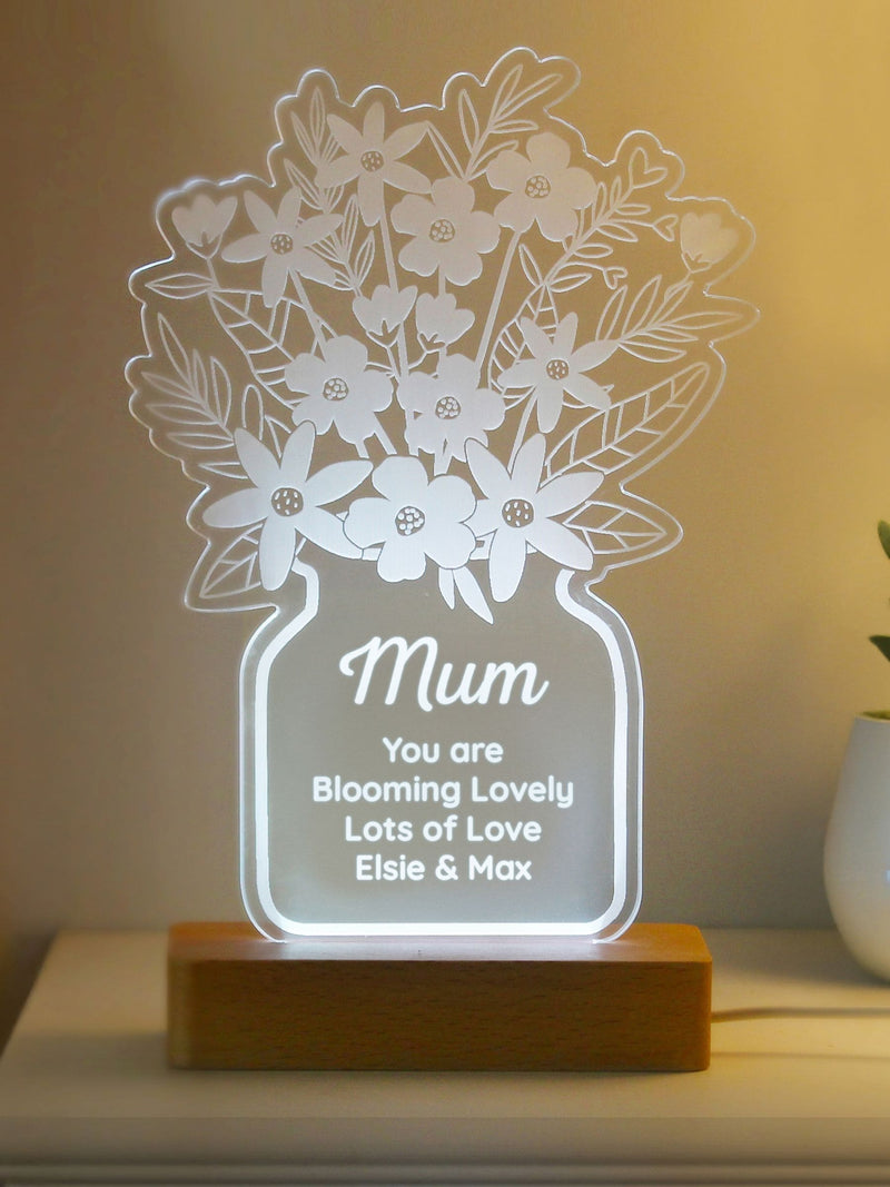 PMC personalised flower vase LED light (British brand)