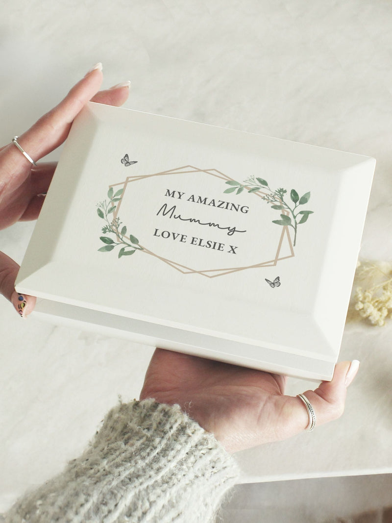 PMC personalised butterfly wooden jewellery box, imported from the UK