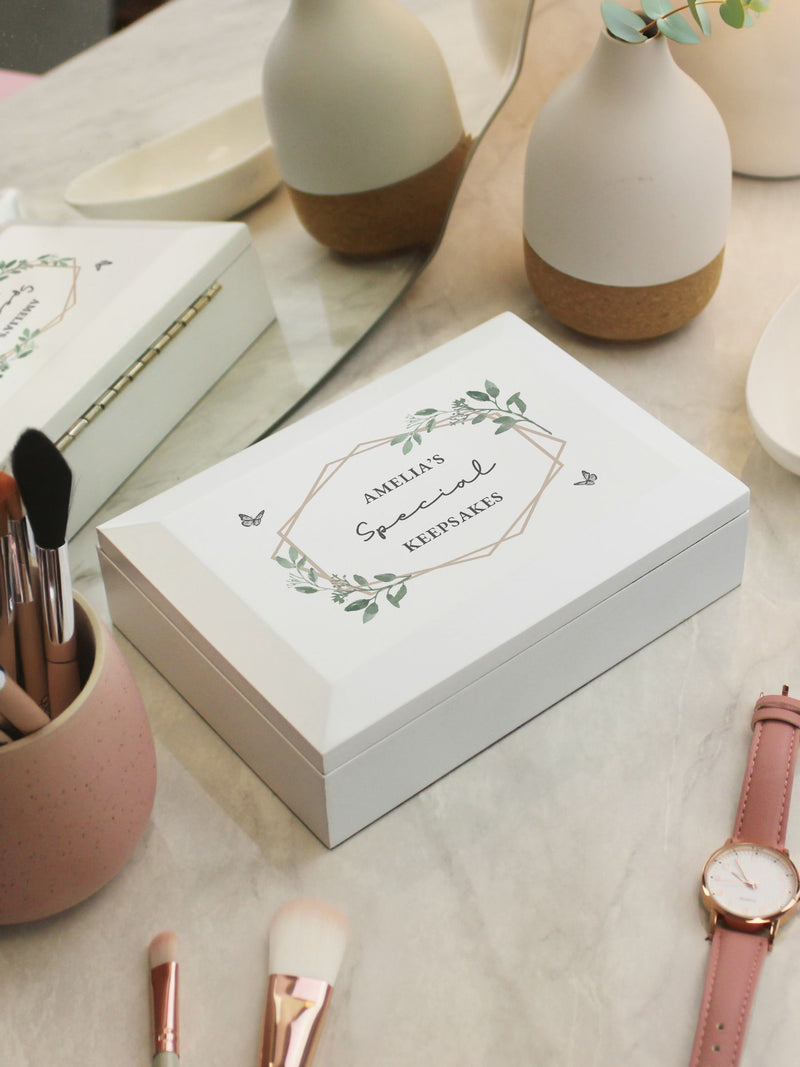 PMC personalised butterfly wooden jewellery box, imported from the UK