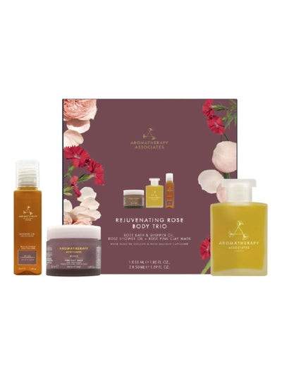 Rejuvenating Rose Body Care Gift Set mit Badeöl, Tonmaske und Duschöl