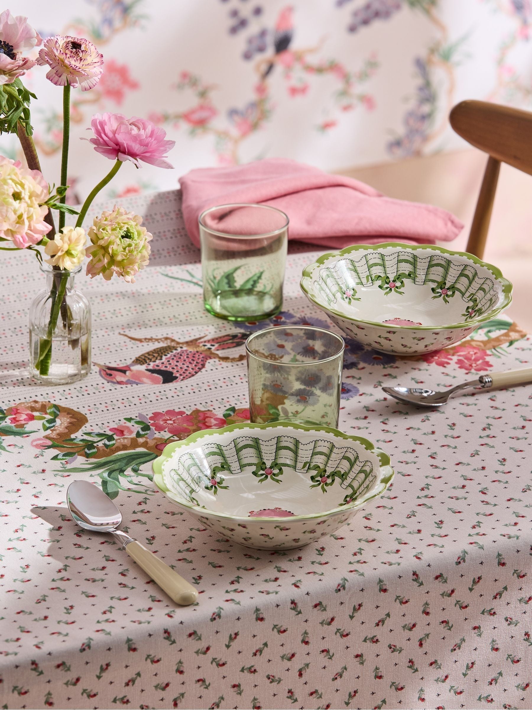 Cath Kidston Set of 2 Cream Spring Birds Bowls