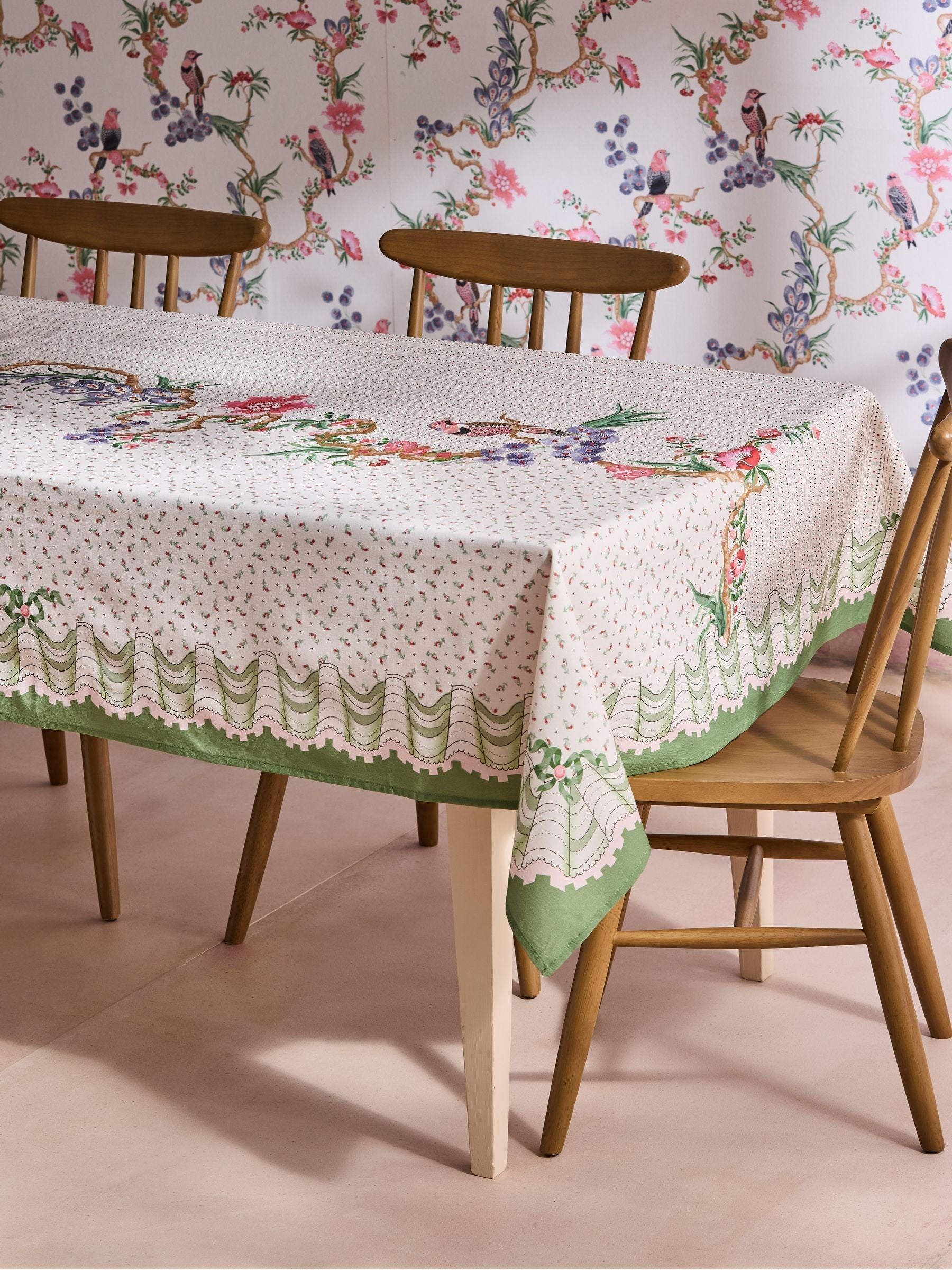 Cath Kidston Cream Spring Birds Tablecloth