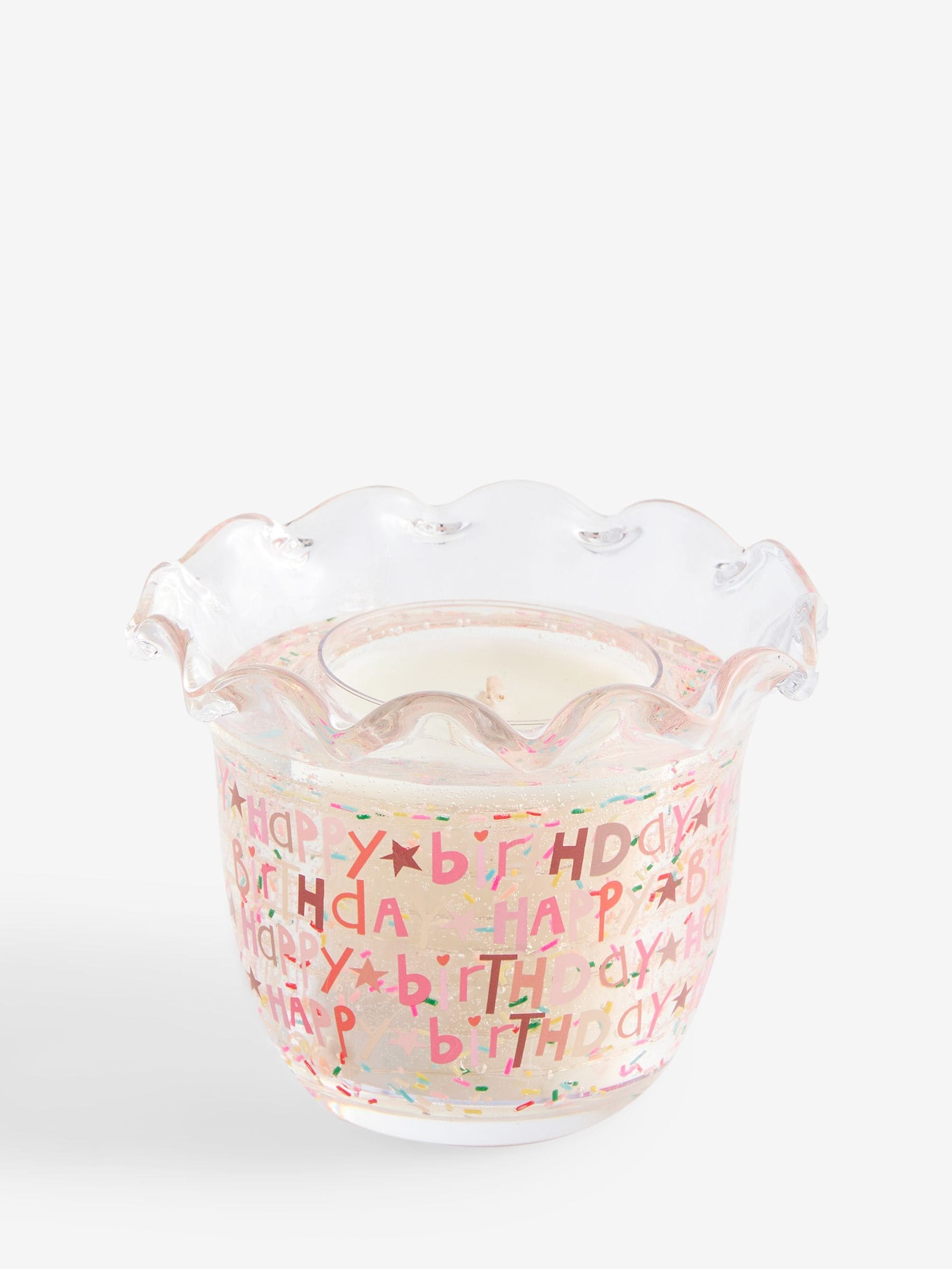 Vanilla & Cocoa Bean Happy Birthday light up candle, UK version