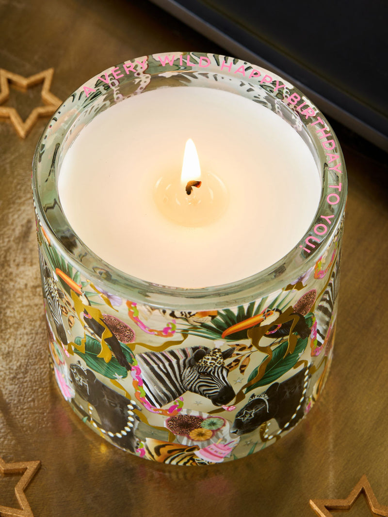 Cedarwood Oud animal birthday candle 8cm (British brand)