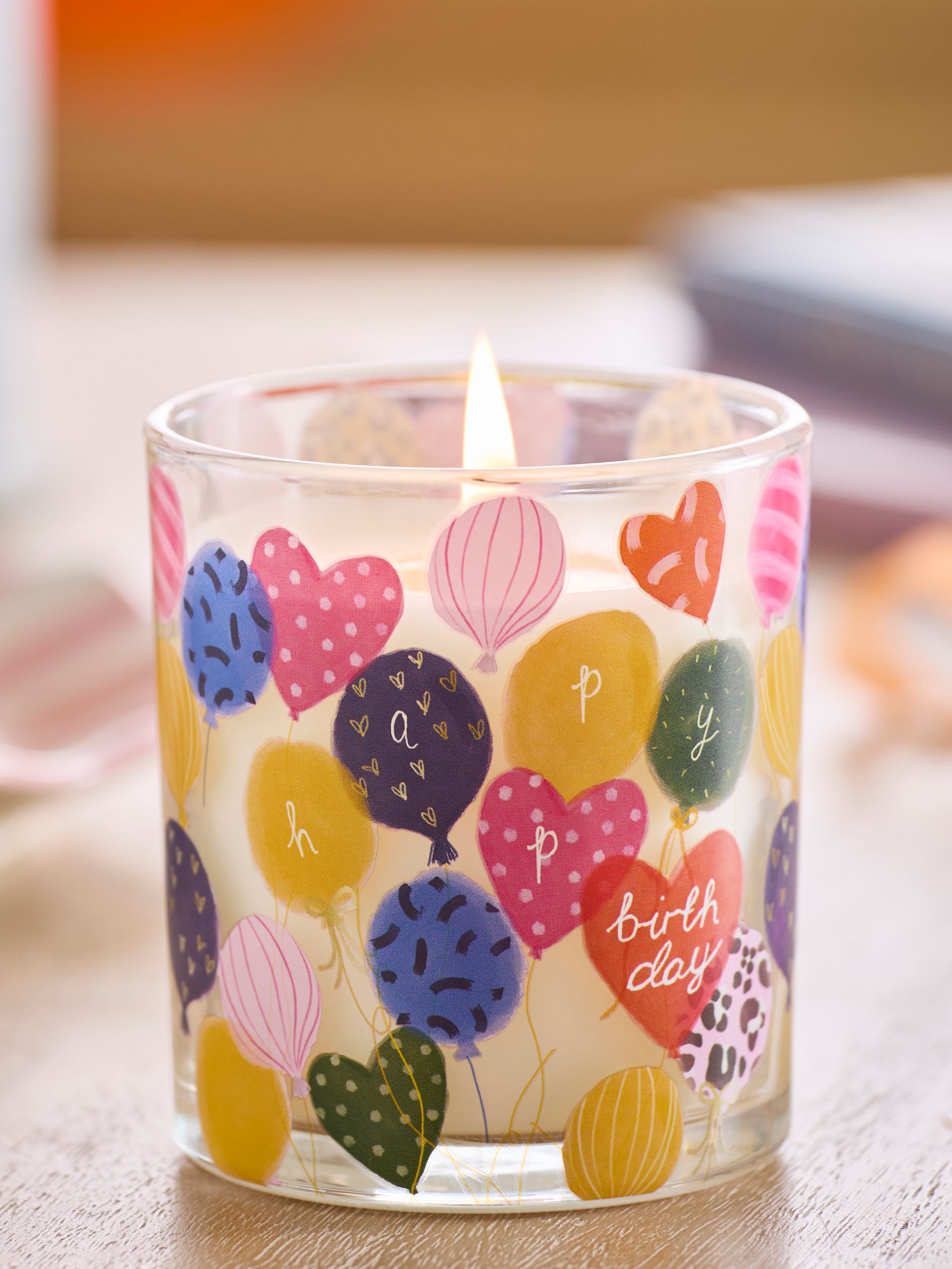White Jasmine Birthday Candle 9cm, imported from the UK