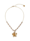 Bibi Bijoux Gold Tone Flower Bead Necklace 41cm - British product