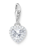 Thomas Sabo white heart charm with zirconia stones (British brand)