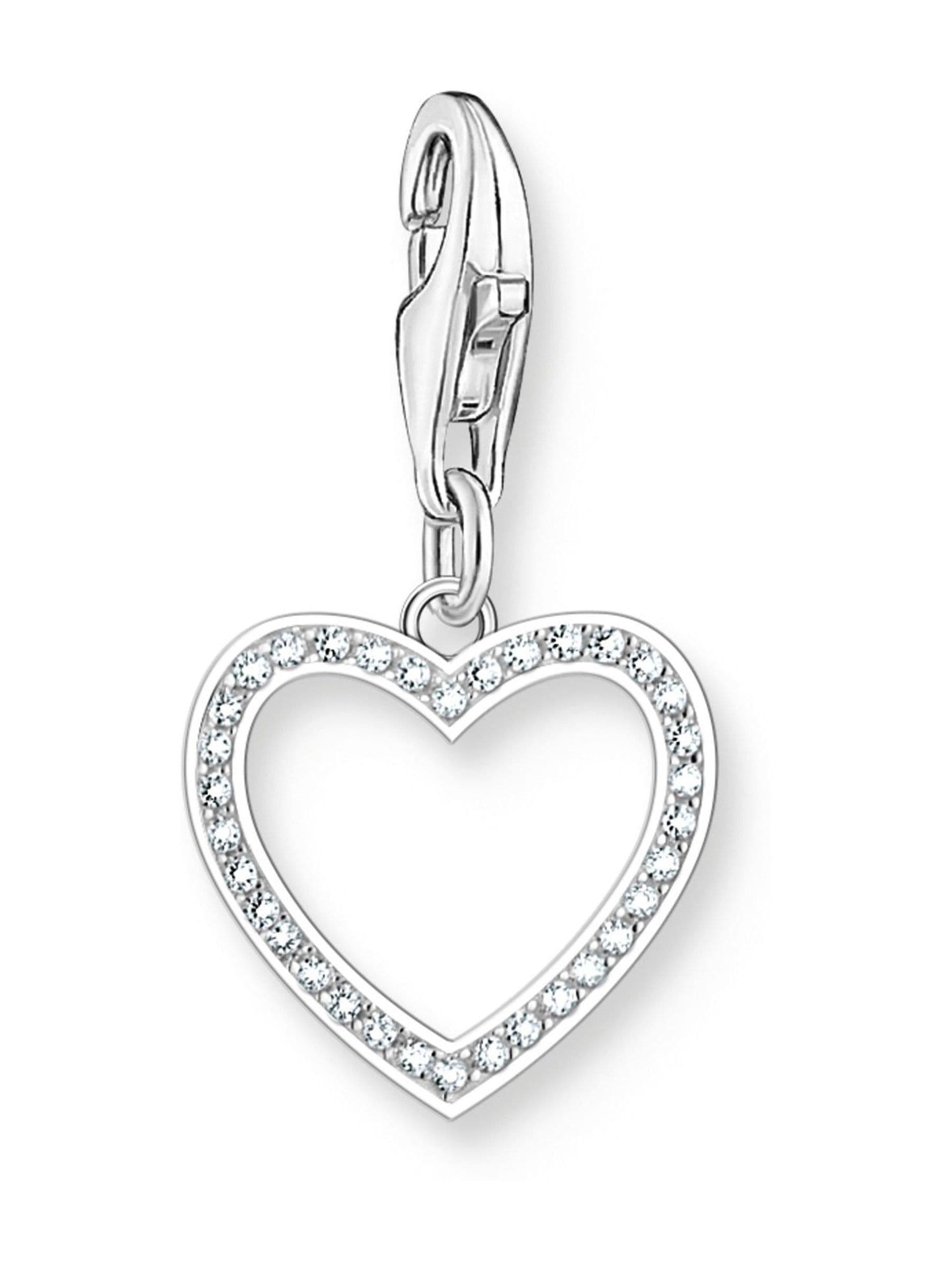 Thomas Sabo open heart charm with zirconia - British product