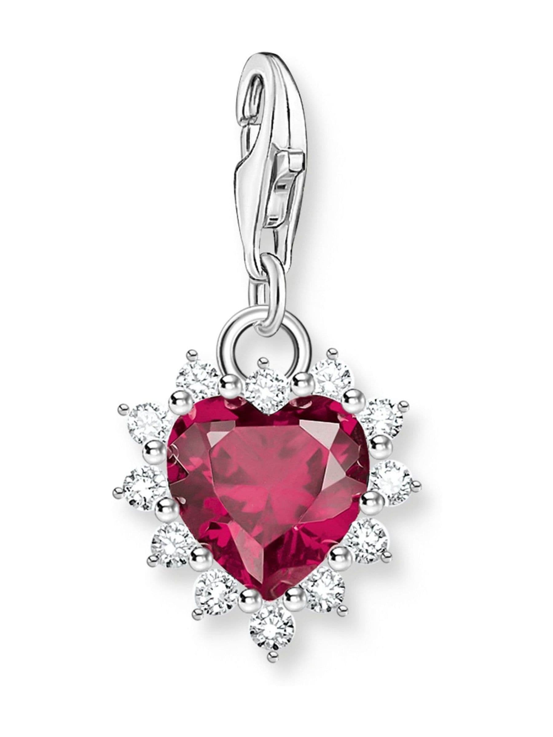 Thomas Sabo lab grown ruby charm 925 silver imported from the UK
