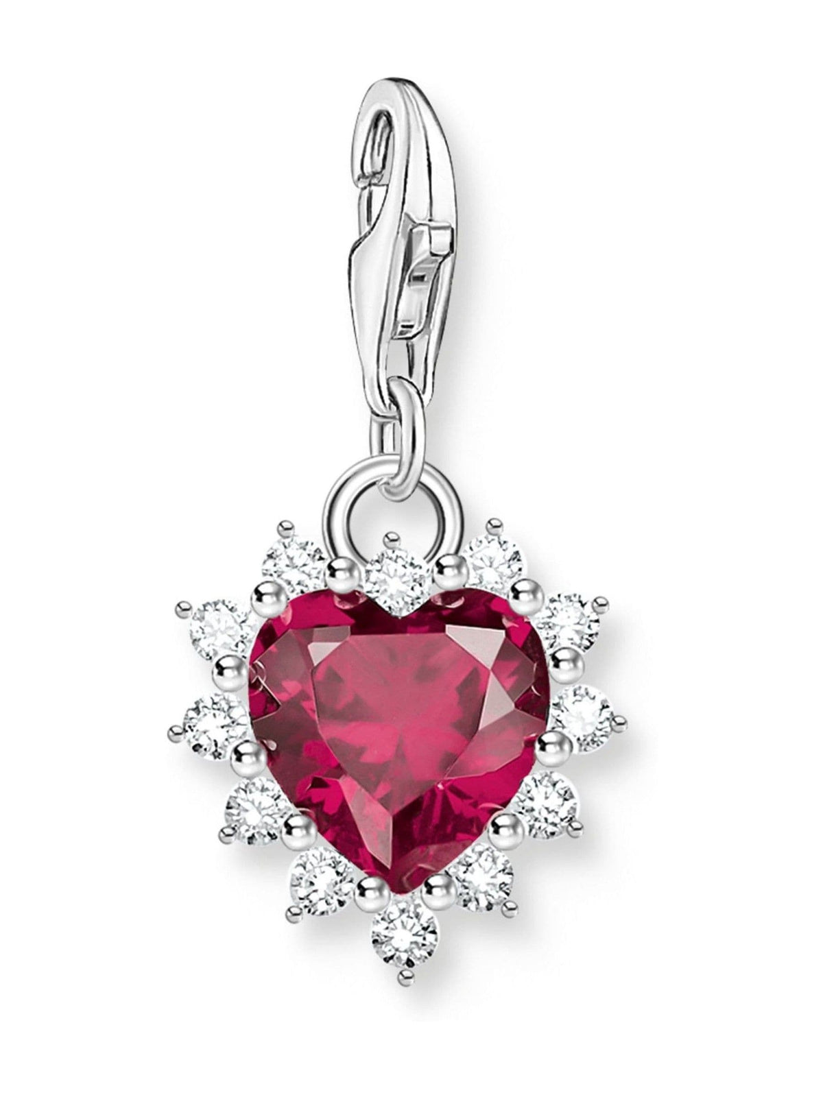 Thomas Sabo lab grown ruby charm 925 silver imported from the UK