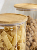 Clear glass storage jars set of 3, 21.5cm x 13cm x 13cm (British brand)