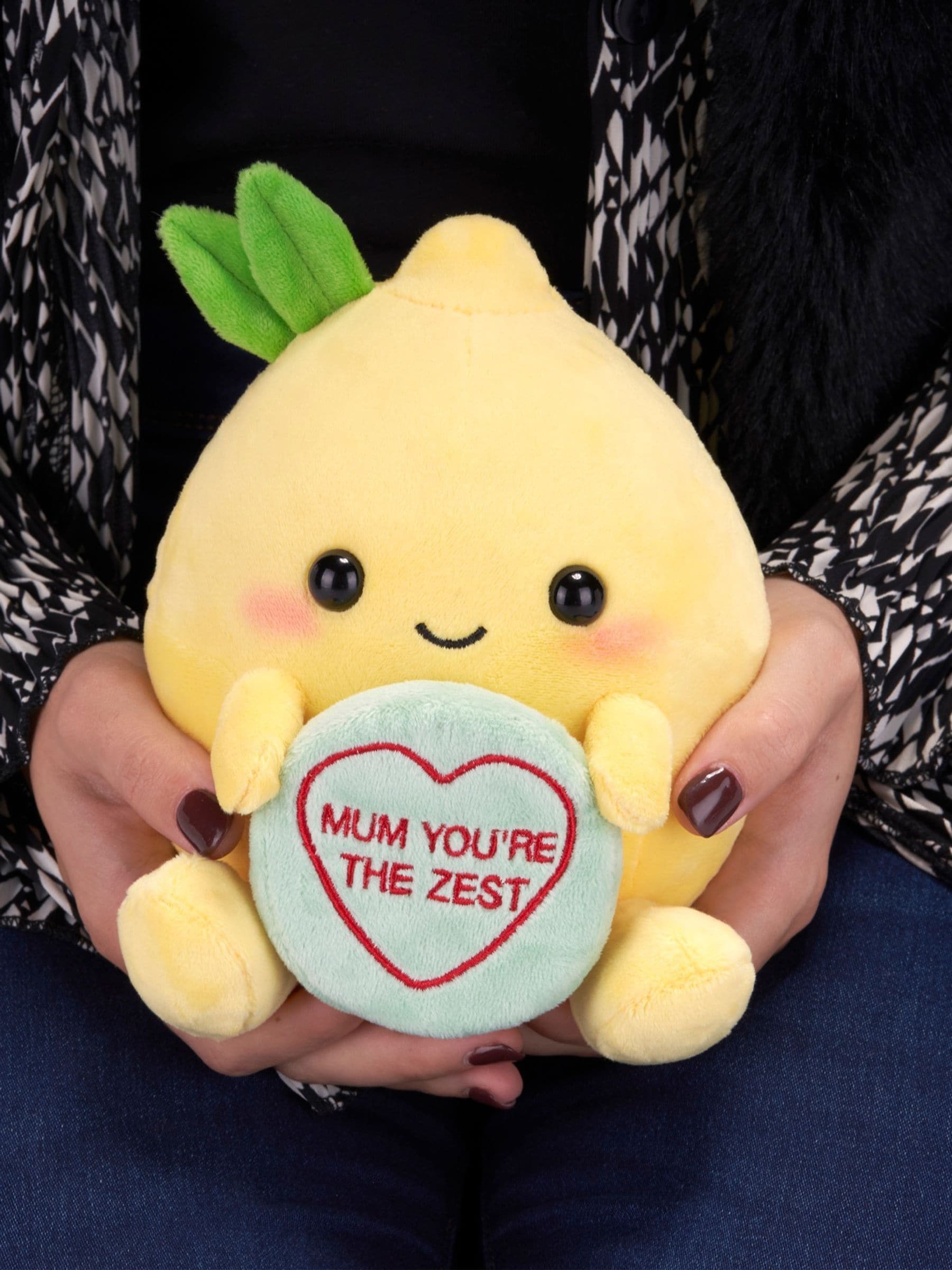 Swizzels Love Hearts lemon plush toy 14cm, UK version