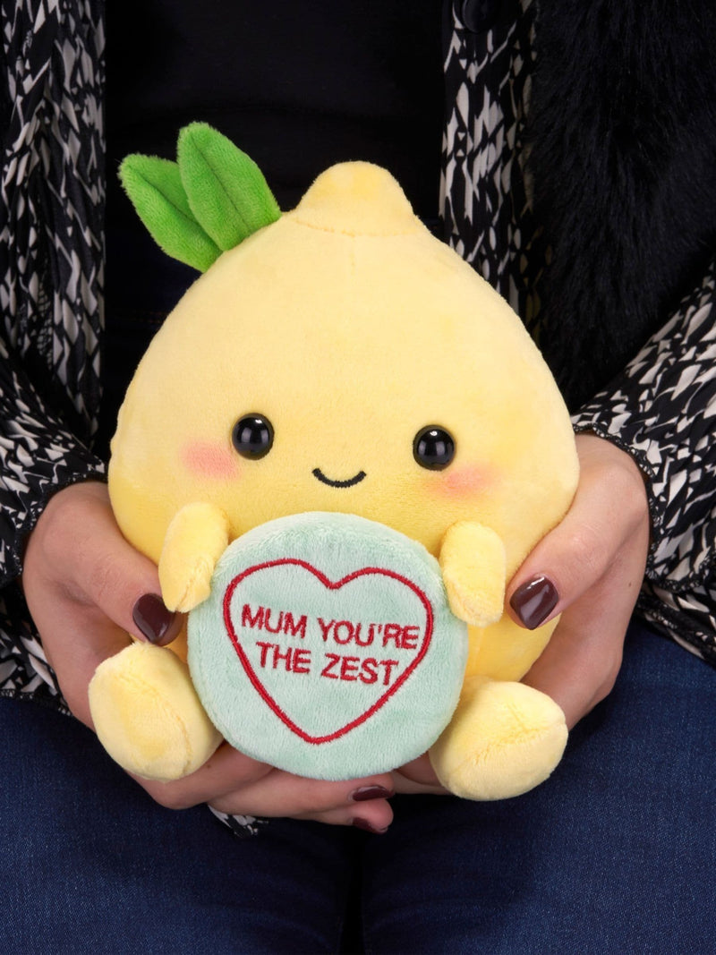 Swizzels Love Hearts lemon plush toy 14cm, UK version