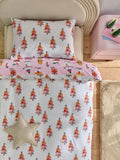 Pink Christmas Duvet Cover and Pillowcase Set (British brand)