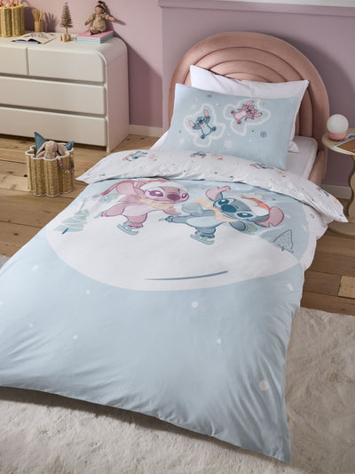 Next Blue Christmas Disney Lilo and Stitch Duvet Cover and Pillowcase Set- Buy online at McGrocer