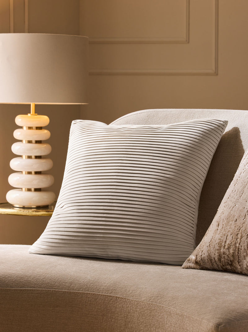 Sage Green Velvet Pleat Cushion - 59 x 59cm