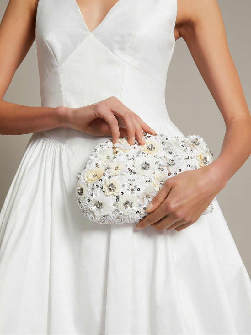Monsoon floral embellished clutch bag 10cm, imported from the UK