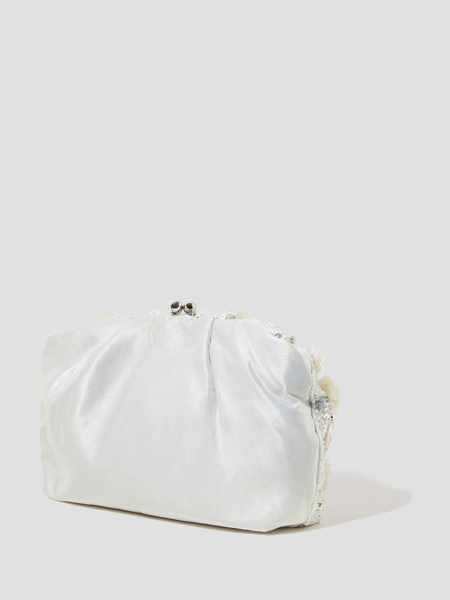 Monsoon floral embellished clutch bag 10cm, imported from the UK