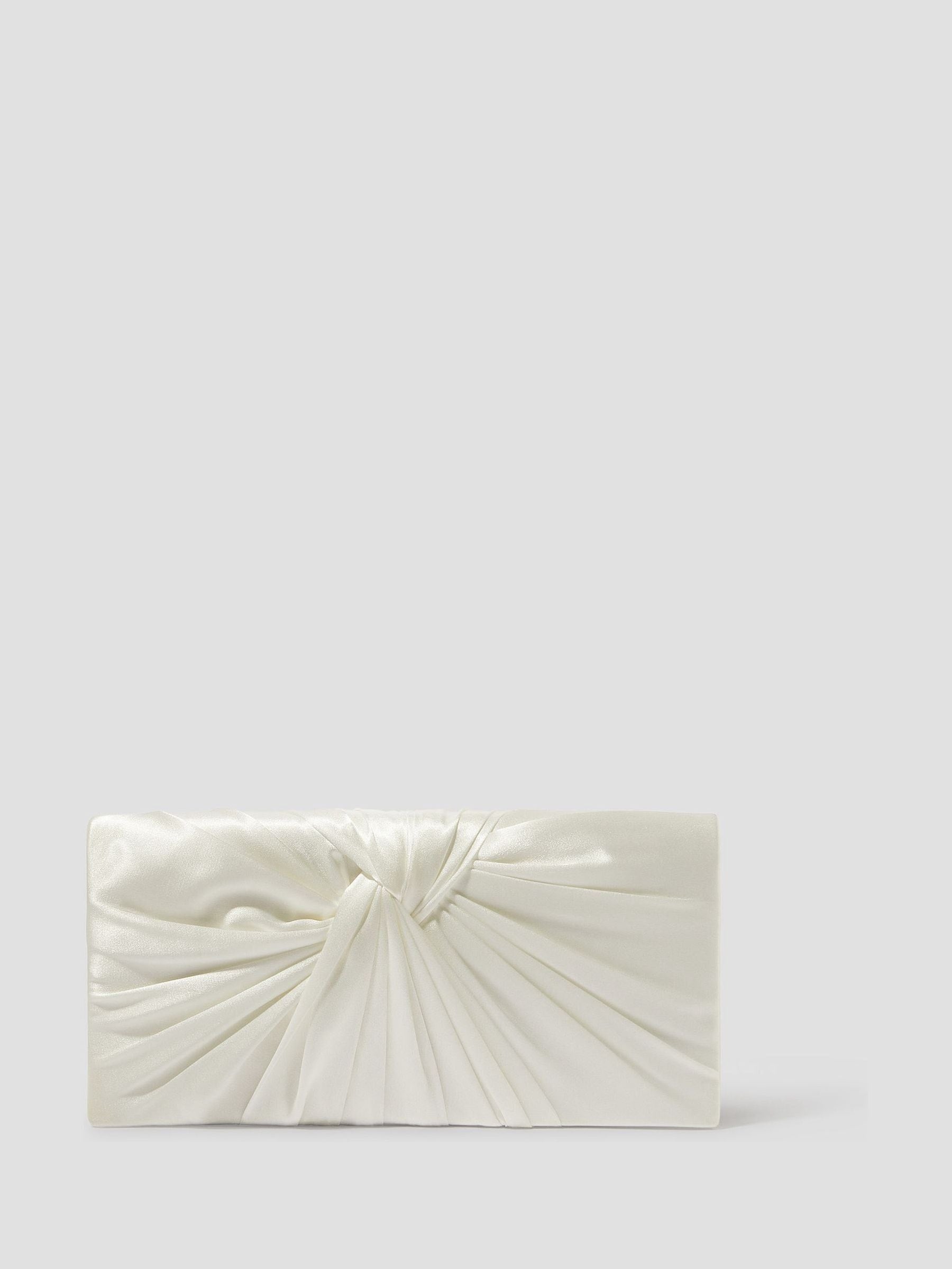 Monsoon Talia twisted satin clutch bag, imported from the UK