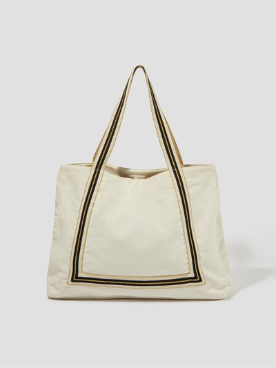 Next Monsoon Natural Nia Stripe Strap Tote Bag- Buy online at McGrocer