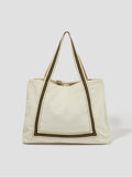 Monsoon Nia stripe strap tote bag, cotton outer (British brand)