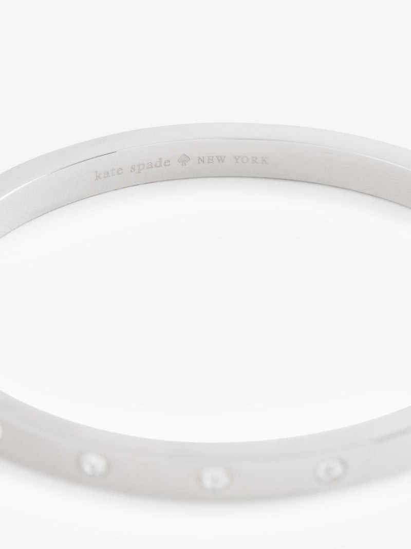 Kate Spade silver set in stone hinged bangle (British brand)