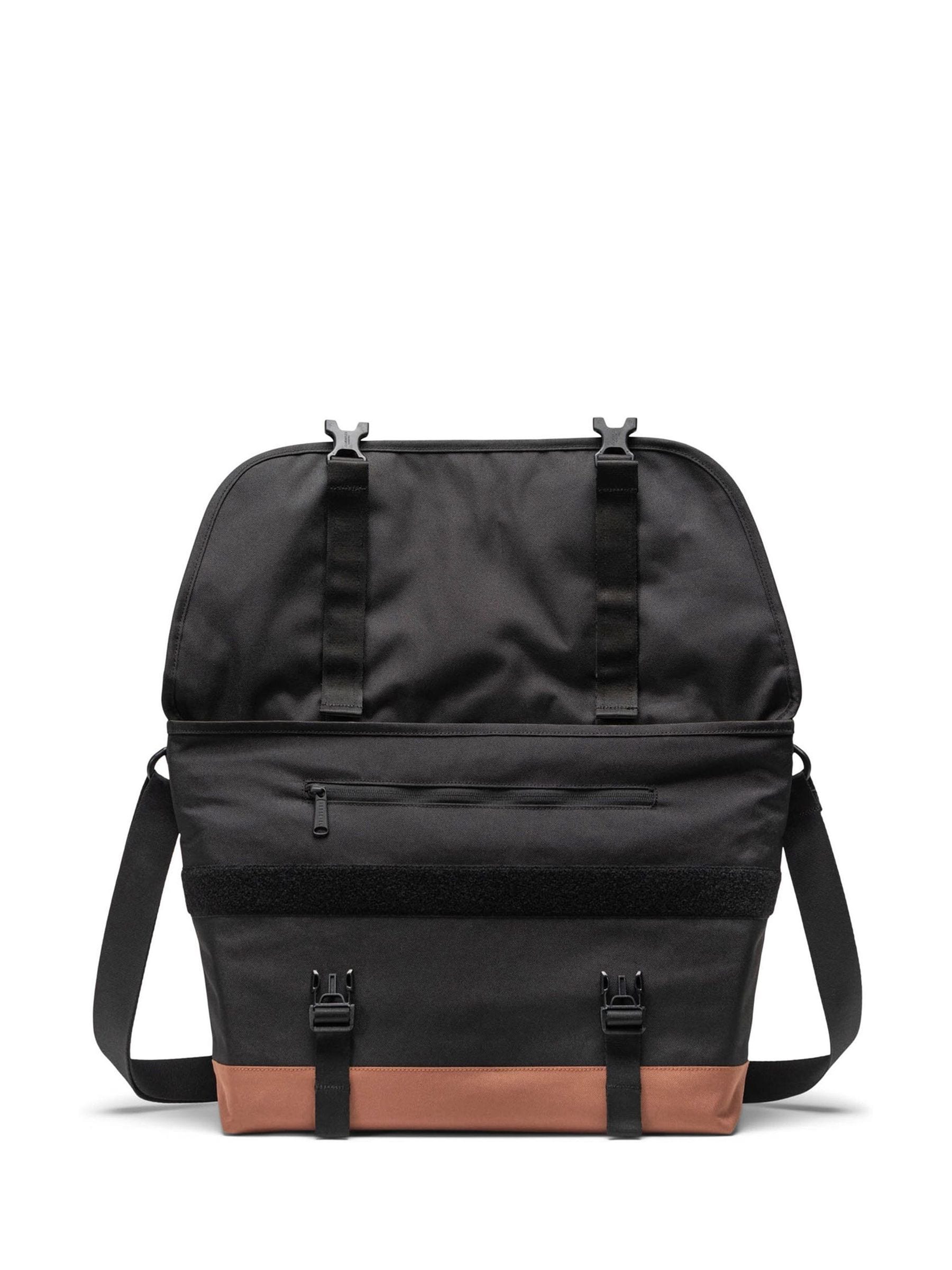 Herschel Supply Co Cove messenger bag in black and brown, imported from the UK