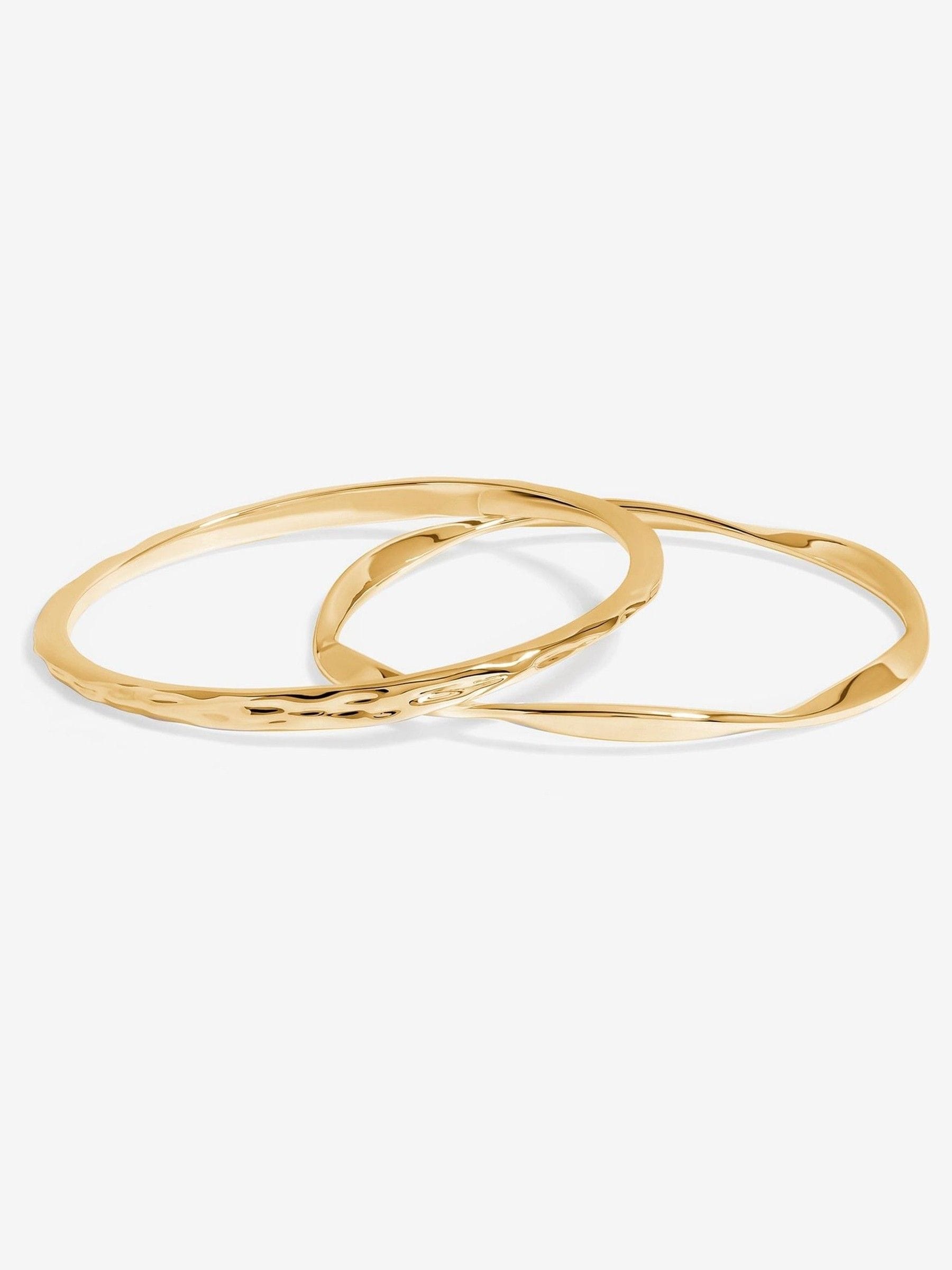 Jon Richard gold tone polished bangles 2 pack, UK version