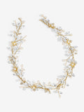 Jon Richard gold tone pearl crystal floral hair vine 350mm - British product