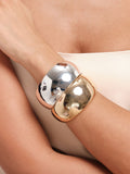 Wide Polished Silver Plated Cuff Bracelet, 38mm Width x 55mm Length