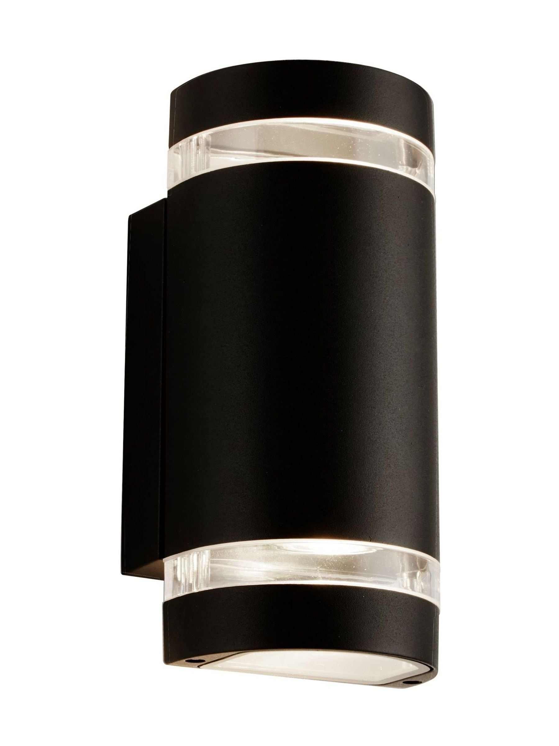 Searchlight Durham outdoor wall light black clear 24cm, imported from the UK