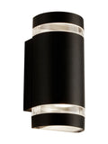 Searchlight Durham outdoor wall light black clear 24cm, imported from the UK