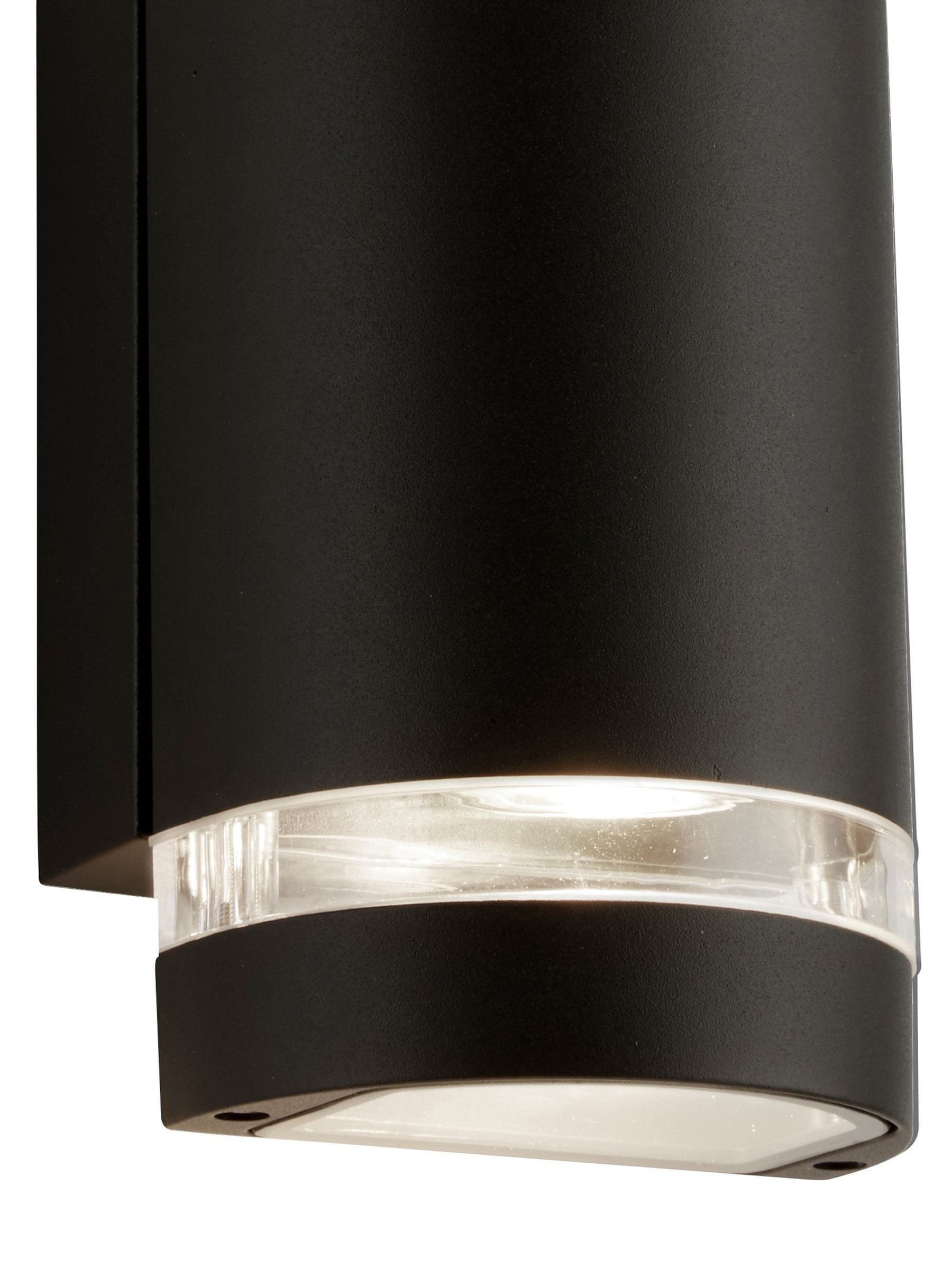 Searchlight Durham outdoor wall light black clear 24cm, imported from the UK