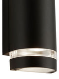 Searchlight Durham outdoor wall light black clear 24cm, imported from the UK