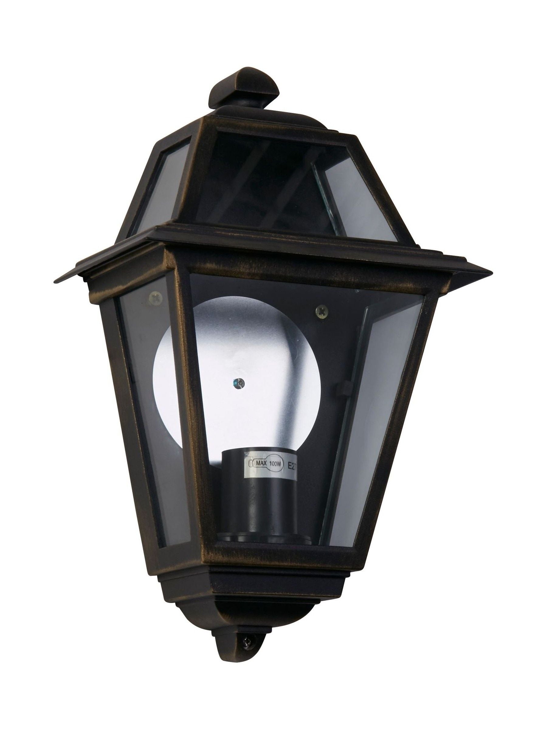 Searchlight Cannes black gold outdoor wall light, UK version