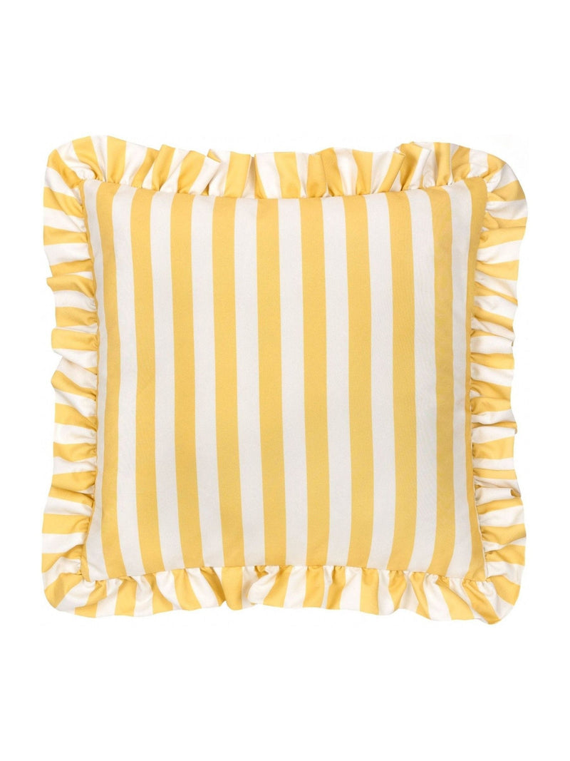 Furn Lottie yellow outdoor stripe cushion 45x45cm (British brand)