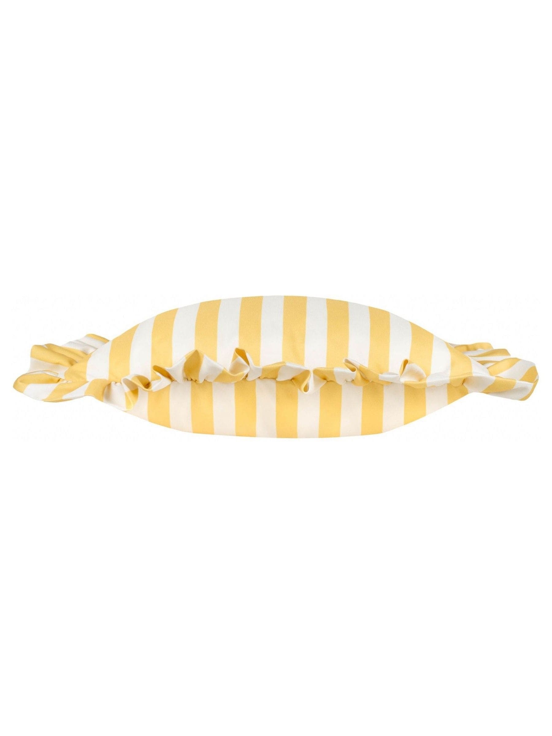Furn Lottie yellow outdoor stripe cushion 45x45cm (British brand)