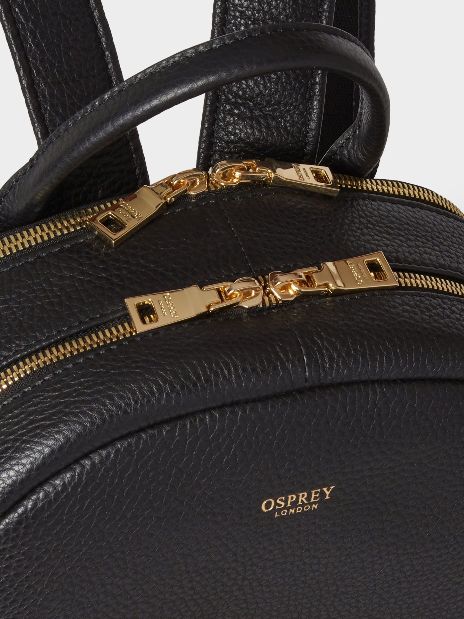 Osprey London black leather Adaline backpack (British brand)