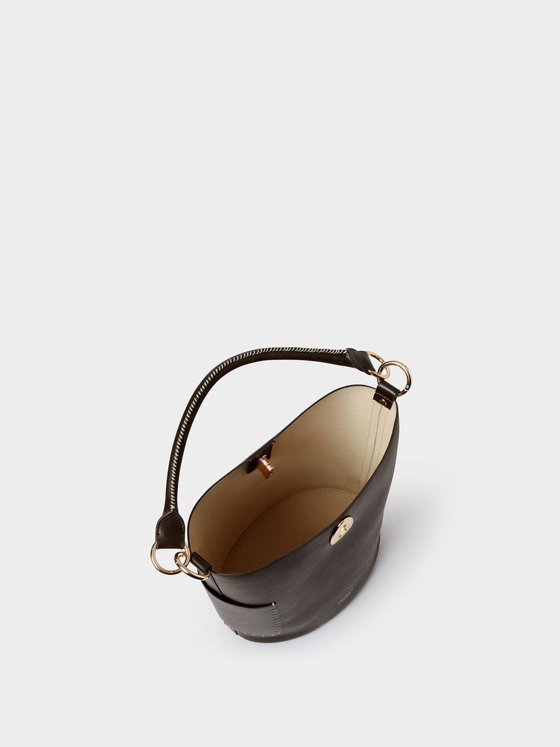 Osprey London brown Ravello leather bucket bag (British brand)