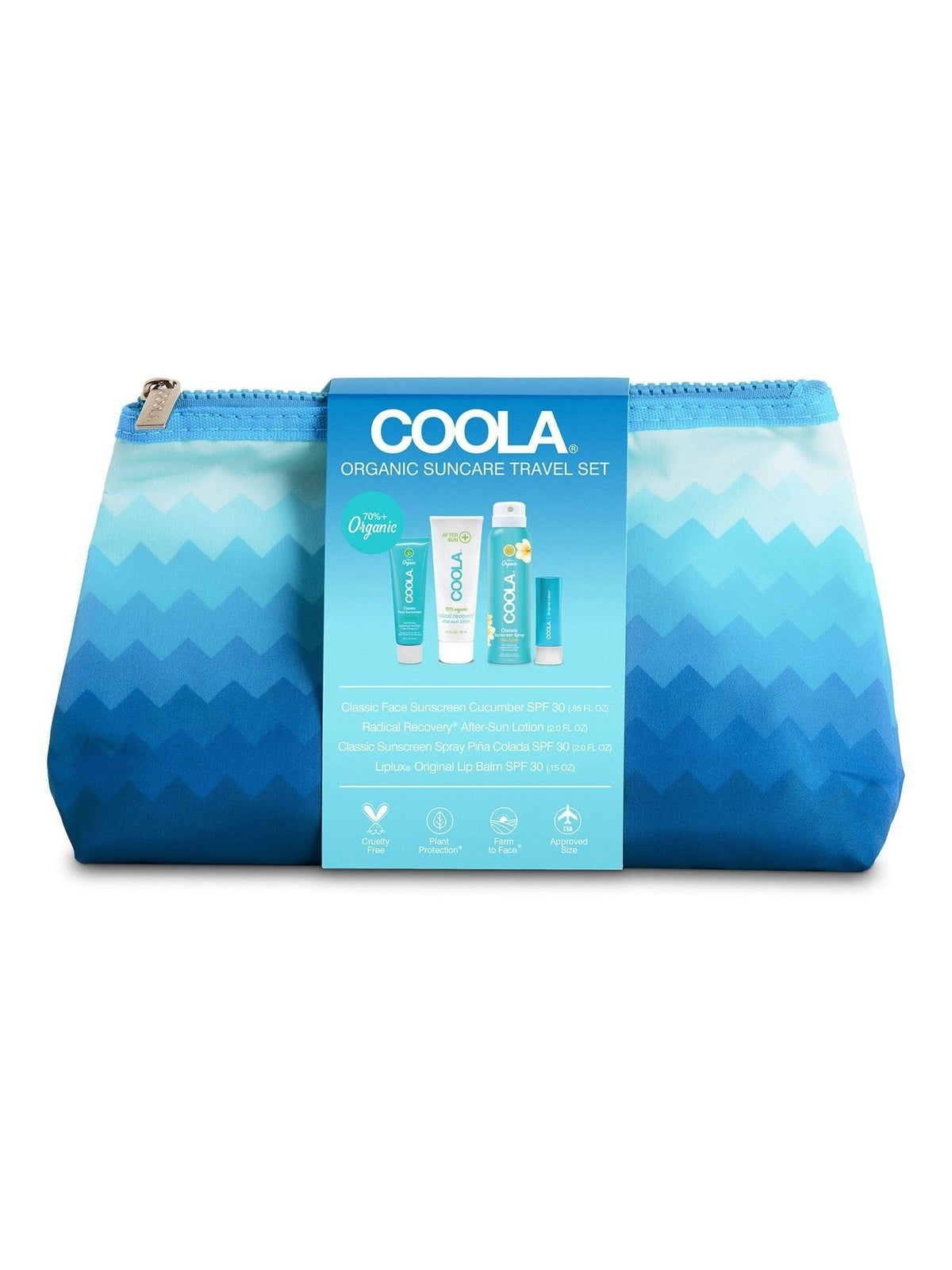 Travel-Sized SPF 30 Suncare Discovery Set with Four Products in Reusable Pouch